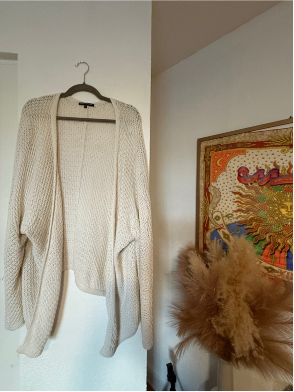 Preowned, Brandy Melville cream cable knit cardigan sweater , one size